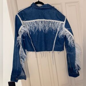 Fringe Cropped Denim Jacket